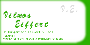 vilmos eiffert business card